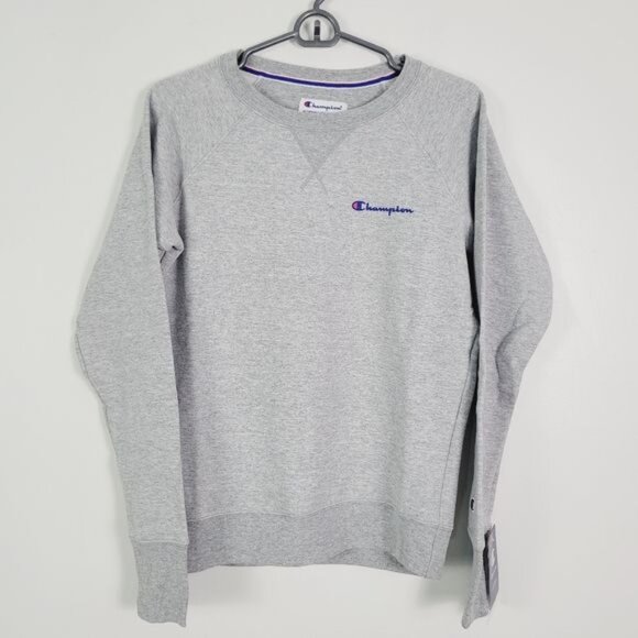 Champion Powerblend Crew Script Outline X- Small‎ Oxford Gray - Picture 1 of 7